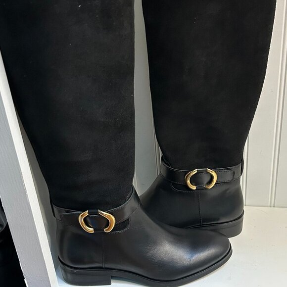 Vince Camuto Shoes - Vince Camuto Samtry Block Heel Stacked Heel Knee-High Boots Size 7